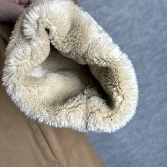 Talbots Faux Suede Fur Jacket S Rancher Coat Tan Barn Western Classic Cowgirl - Picture 9 of 16